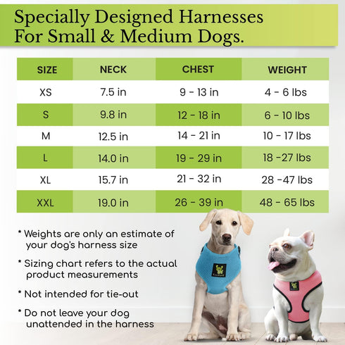 EcoBark Dog Harness - Eco-Friendly Max Comfort Harnesses - Luxurious Soft Mesh Halter - Over The Head Harness Vest- No Pull and No Choke for Puppy...