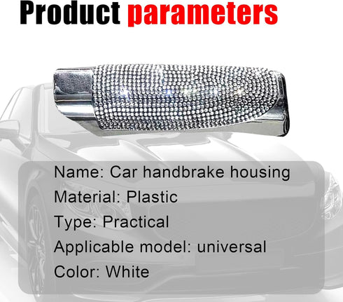 Pack-1 Bling Car Handbrake Cover, Diamond Studded Car Shift Gear Cover, Rhinestone Handbrake Protective Cover, Handbrake Shell Pull Handle Cover (...