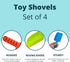 4E's Novelty 4 Pack Beach Shovels 8 Inch, Heavy Duty Plastic Sand Shovel for Kids, - Great for Planting Gardening Shovels for Toddlers, Outdoor Di...