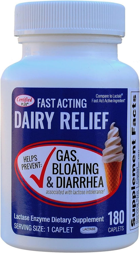 Fast Acting Lactase 180 Caplets Generic Lactase Fast Act 9000 FCC Units per Caplet...