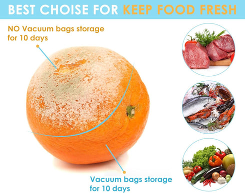 Sous Vide Bags Set of 21 Pieces (Includes 5 Large/5 Medium/5 Small Vacuum Seal Bags, 1 Hand Pump and 5 Sealing Clips) for Sous Vide Cooking, Micro...