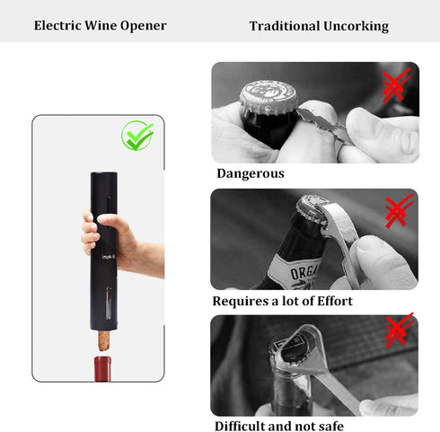 Electric Wine Opener, Automatic Bottle Corkscrew with Foil Cutter, Vacuum Stopper and Wine Aerator Pourer...