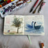 tumuarta Watercolor Journal, 3.5x5.5”, 140 LB, 300 GSM, Cotton Paper, Cold Press, 24 Sheets, 48 Pages, Watercolor Sketchbooks for Use As Travel No...