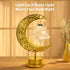Decorative Table Lamp, Battery Powered Ramadan Desk Lamp Decorations Crescent Table Light Lunar Star Moon Lantern for Bedside Nightstand Desktop K...
