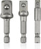 Impact Grade Socket Adapter Set, 3 Pieces Extension Sets 1/4", 3/8", and 1/2" Cr-V Steel Impact Drive, Adapter Power Drill Drivers High Torque Imp...