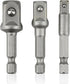 Impact Grade Socket Adapter Set, 3 Pieces Extension Sets 1/4", 3/8", and 1/2" Cr-V Steel Impact Drive, Adapter Power Drill Drivers High Torque Imp...