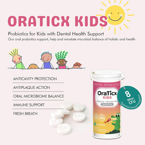 Kids Dental Probiotics for Anti-Cavity + Healthy Teeth and Gums, 8 Billion CFU Probiotics for Oral Health, Sugar Free Yogurt Flavor 1-Pack...