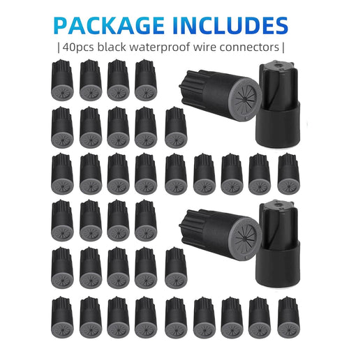 40PCS Waterproof Outdoor Wire Electrical Connectors,Sealant Twist Nuts Caps Cable Terminal Connector Gel for Landscape Light, Building Application...
