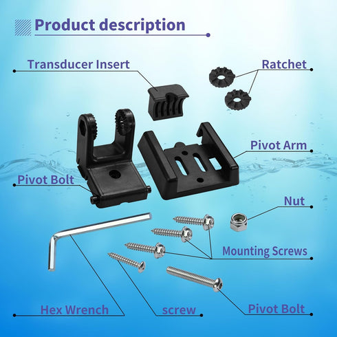 7400931 XNT Transducer Bracket, Transducer Mounting Plate for MHX XNT Model Transducers, Transom Mounting Hardware Kit Compatible with MHX XNT Tra...