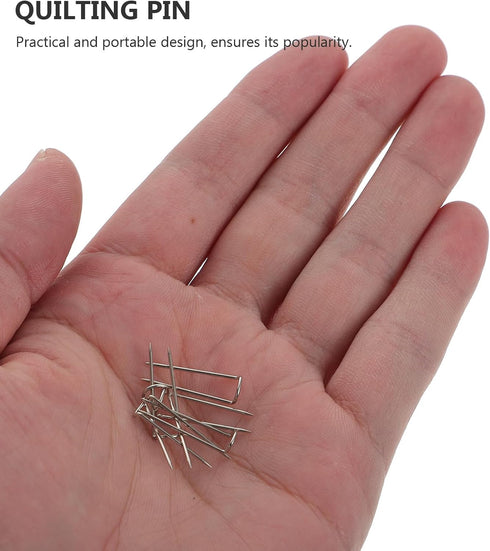 TEHAUX 50pcs U-Shaped Pins Fork Pins Double Blocking Pins Straight Quilting Needle Stainless Steel Pins for Crafts DIY Sewing Knitting Cloths Fabr...