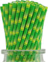 Biodegradable Green Bamboo Printed Paper Drinking Straws, Pack of 100 Disposable Bamboo Pattern Straw for Cocktail, Party Decoration...