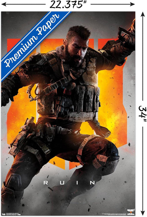 Trends International Call of Duty: Black Ops 4 - Ruin Key Art Wall Poster, 22.375" x 34", Premium Poster & Clip Bundle...