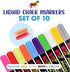 Vaci Neon Liquid Chalk Markers - Erasable Chalk Pens for Chalkboard, Car Window, Glass, Mirror, Blackboard with Reversible Fine Tip - 10 Pack...