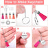 350Pcs Motivational Keychain Accessories Set with 50 Engraved Inspirational Words Charms, 50 Leather Keychain Tassels, 50 Keyring with Chain, 200 ...