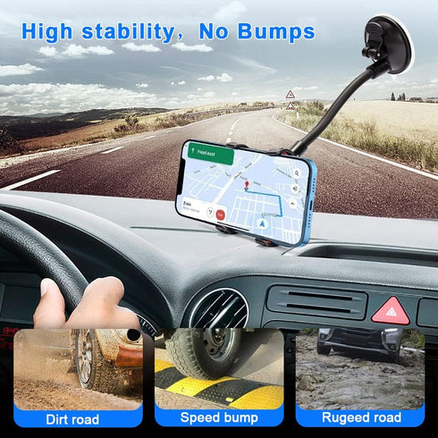 Car Phone Holder Mount Cell Phone Stand Windshield Dashboard Car Mount 360 Rotation for iPhone 15 14 13 12 11 Pro Max XS X XR 8 SE/Samsung Galaxy ...