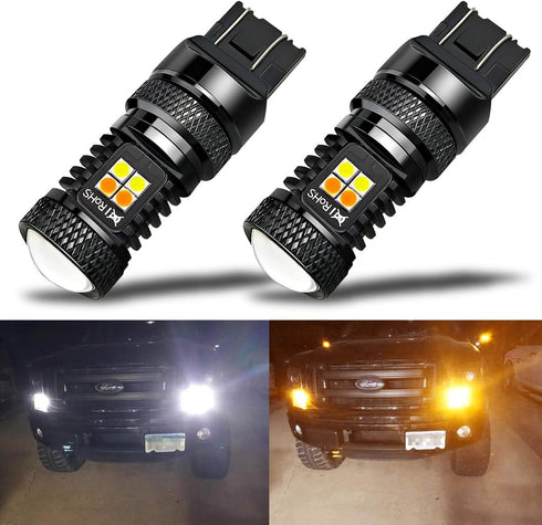 iBrightstar Extremely Bright 3030 Chipsets 7443 7444NA Switchback LED Bulbs with Projector Replacement for Daytime Running Lights/DRL and Turn Sig...