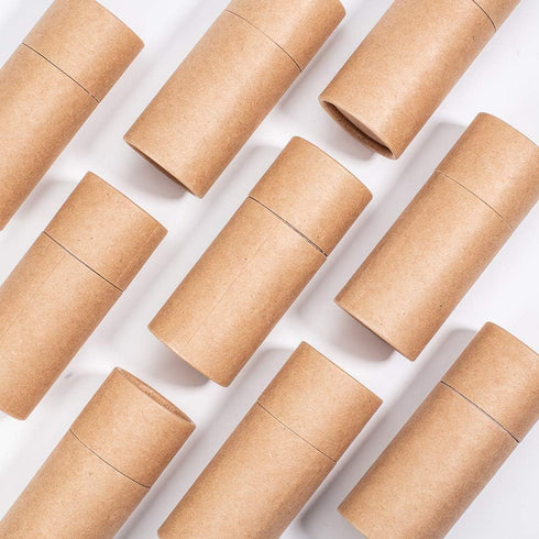BENECREAT 12PCS 50ml BurlyWood Kraft Paperboard Tubes Round Kraft Paper Containers for Pencils Tea Caddy Coffee Cosmetic Crafts Gift Packaging...