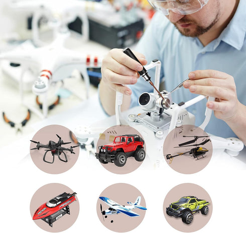 9Pcs RC Car Tool Kit 6 in 1 Hex Screwdriver Set with Tray,Cross Wrench Hobby Repair Tool Kit Compatible with Most of RC Cars Truck Buggy Truggy Ra...