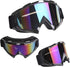 Motorcycle Goggles - Dirt Bike & Motocross Goggles, Windproof & Dustproof, Anti-Scratch, Offroad, PU Resin Frame, Black Frame + Color Lens...