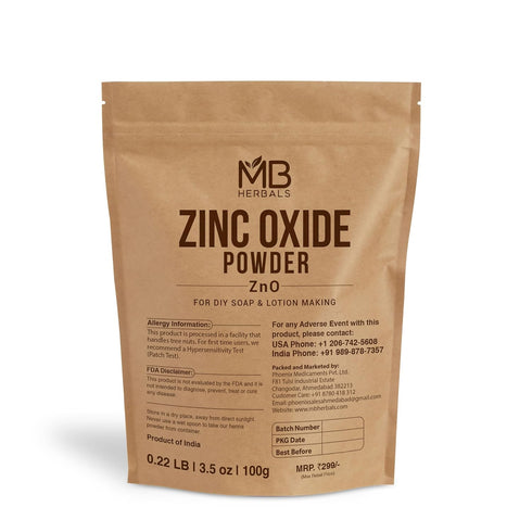 MB Herbals Zinc Oxide Powder 3.5 oz | Uncoated & Non-Nano | Pharmaceutical Grade | For DIY Sunscreen Lotion & Diaper Rash Cream...