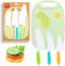 4 Pcs Kids Kitchen Knife Set,Kids Knives For Real Cooking With Nylon Kitchen Baking Knife with Cutting Board,Firm Grip,Safe Serrated Edges Kids Kn...