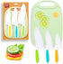 4 Pcs Kids Kitchen Knife Set,Kids Knives For Real Cooking With Nylon Kitchen Baking Knife with Cutting Board,Firm Grip,Safe Serrated Edges Kids Kn...