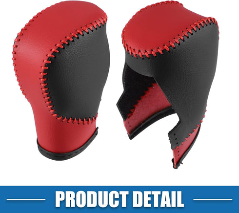 Gear Shift Lever Cover Automotive Interior Gear Shift Knob Trim for Honda 11th Civic 2022 2023 Black Red Faux Leather Red Line...