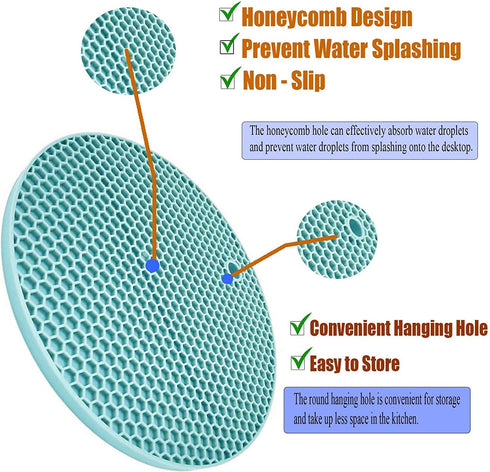 Extra Thick Silicone Trivets Heat Resistant Pot Holder and Oven Mitts,Trivets for Hot Dish,Nonslip Insulation Honeycomb Rubber Hot Pads for Counte...