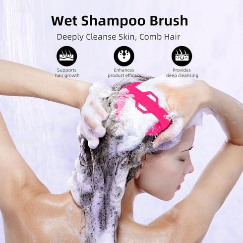 Scalp Massager Hair Growth, Scalp Scrubber Wiht Silicone Bristles, Head Massager Scalp, Wet Dry Hair Care Scalp Scrub for Women Man (Red)...