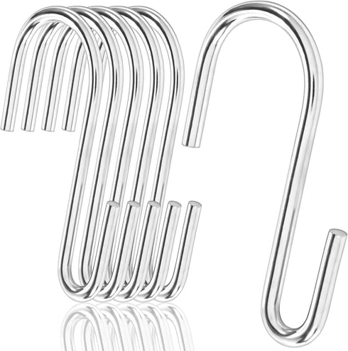 30 Pack Small S Hooks for Hanging Spoons Pans Pots Utensils Kitchenware, Metal S Hooks for Hang Clothes Bags Towels Plants, apply Bathroom Bedroom...