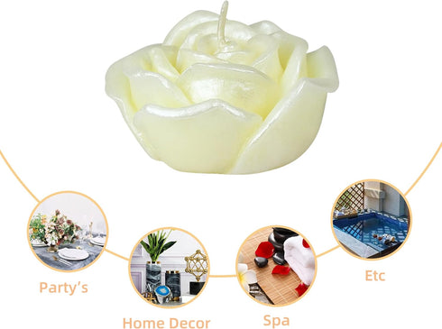 Zest Candle 12-Piece Floating Candles, 3-Inch, Ivory Rose...