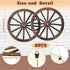 8 Pieces Wooden Wagon Wheel Wall Decor 10 Inches Old Western Wood Wall Art Farmhouse, Rustic Yard Decor Wood Hanging Decorative Wheels for Garden ...