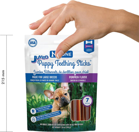 N-Bone Jumbo Puppy Teething Sticks Pumpkin Flavor Dog Treats, 7 Count 7.28-oz Bag...