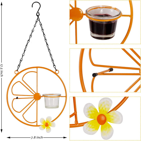 FORUP Oriole Bird Feeder for Outdoors Jelly and Oranges, Orange Fruit Oriole Jelly Bird Feeder, Outdoor Garden Metal Hanging Drinking Grape Jelly ...
