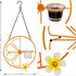 FORUP Oriole Bird Feeder for Outdoors Jelly and Oranges, Orange Fruit Oriole Jelly Bird Feeder, Outdoor Garden Metal Hanging Drinking Grape Jelly ...