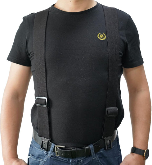 MELOTOUGH Belt Clip Suspenders with Fully Elastic with Hook End Non-Metal Plastic Clip Suspenders...