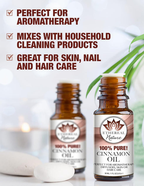 Ethereal Nature 100% Pure Oil, Cinnamon, 1.01 Fluid Ounce...