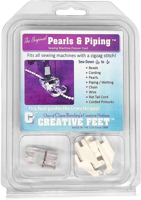 Creative Feet Pearls & Piping Presser Foot, Fits All Sewing Machines with A Zigzag Stitch...