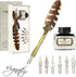 Quill Pen and Ink Set Feather Pen with Ink and 6pcs Nibs Calligraphy Pens for Beginners for Lettering,Drawing, Journaling, Signing, Invitation HO-...