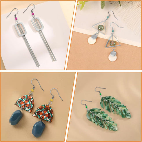 120pcs Hypoallergenic Earring Hooks for Jewelry Making,Ear Wires Fish Hooks French Wire Hooks Colorful Fish Hook Earrings French Ear Wires for DIY...