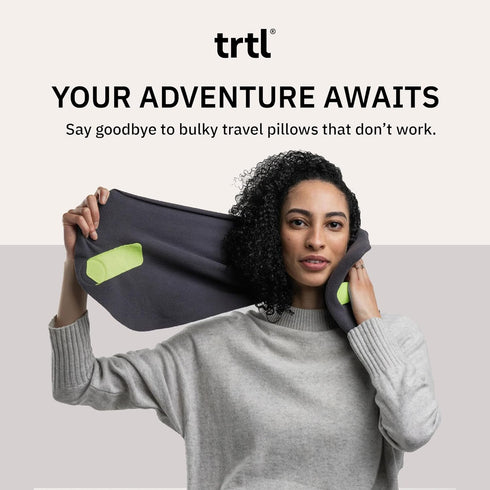 trtl Pillow - Scientifically Proven Super Soft Neck Support Travel Pillow - Machine Washable - Grey...