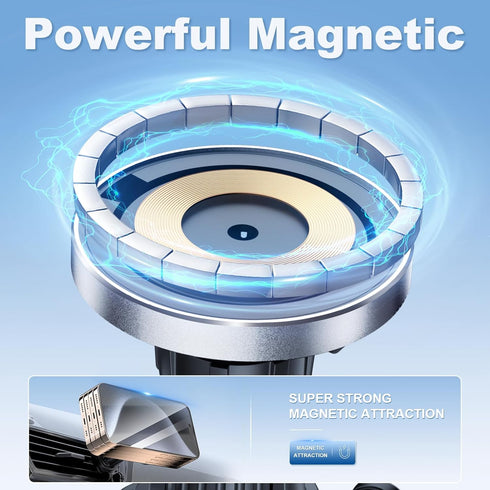 for Magsafe Car Mount Charger,15W Magnetic Wireless Car Charger Mount for iPhone 15 Pro Max Plus 14 13 12?Fast Charging Mount for Magsafe Car Phon...
