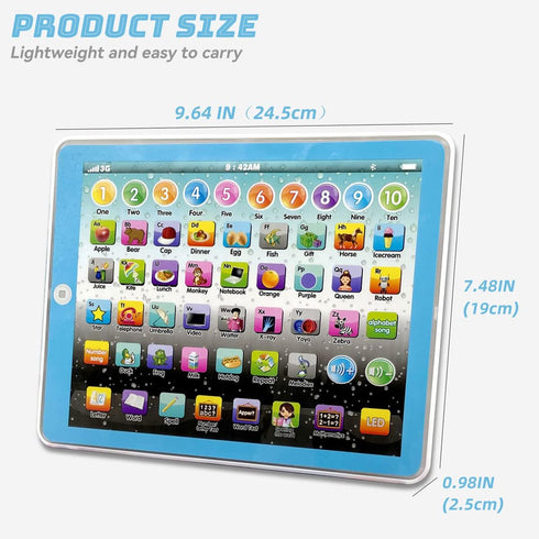 Kids Tablet Learning Pad Toddler Tablet with ABC Word Song Music Number Electronic Interactive Toy for Educational Preschool Boys & Girls 3 4 5 Ye...