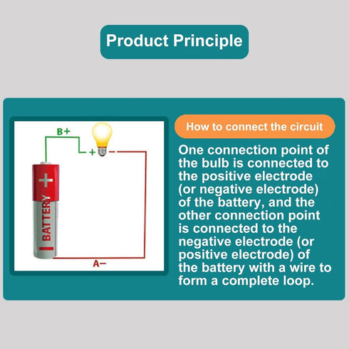 Electrical Circuit Experiment Kit, Small Bulb Lights Up Kit Basic Physic Science Playset Educational STEM Kit A OneSize Science Kits and Toys Flas...
