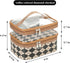 Double Layer Cosmetic Bag Toiletry Bag Makeup Bag Organizer Large Capacity Waterproof Makeup Case for Travel and Daily Use (coffee diamond plaid)...