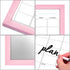 Dry Erase Monthly Calendar Board, Magnetic Whiteboard for Wall, Office/School/Home, Solid Wood Pink Frame Hanging Board 10.5"x 14.5"(YL-Pink-2737-...