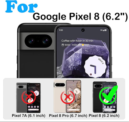 for Google Pixel 8 Case with Belt Clip Holster & Kickstand,Built-in Screen Protector,Heavy Duty Shockproof Drop Protection Military Grade Rugged D...