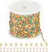 Kyutong 16.4 Feet Gold Plated Stainless Steel Chain Necklace Colorful Enamel Beaded Chains Bulk Thin Lip Chain Link with Lobster Clasps Jump Rings...