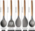 Kitchen Utensils Set, Silicone Cooking Utensils Set,Non-Stick Silicone Spatula Set with Natural Acacia Hard Wood Handle, 5 Piece, Upgraded Thicken...