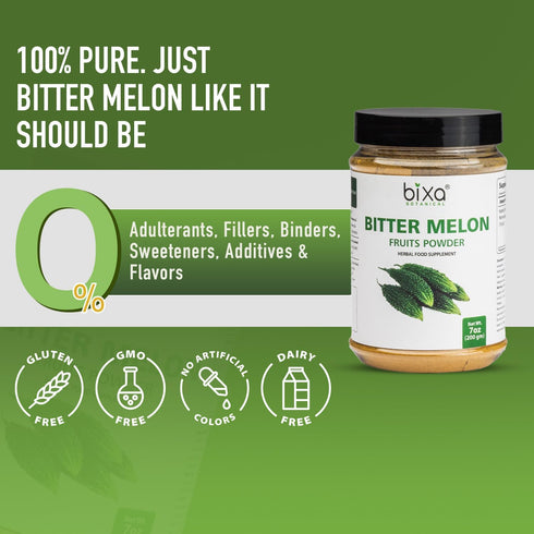 bixa BOTANICAL Bitter Melon Powder (Momordica Charantia/Karela Fruit Powder) - 200g / 7 Oz | Herbal Supplement for Skin and Stomach...